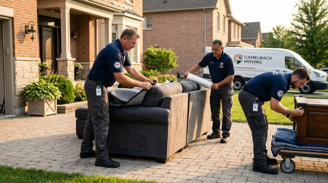 Large estate moving crew wrapping furniture in Sherwood, AR